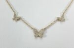 THREE BUTTERFLY DIA 14KY NECKLACE - Image 2