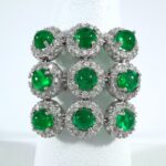 18K W/G DIA/EMRLD RING