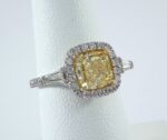 18KW FANCY YELLOW DIA RING - Image 3
