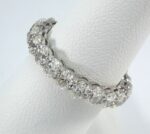 3.26CT OVAL DIA ETERNITY PLAT RING - Image 4