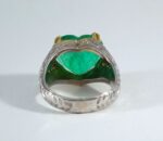 18KTT HEART-SHAPE EMERALD DIA RING - Image 4