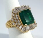 GIA Emerald Zambian F1 14Ky RING - Image 3