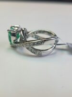 14KW HEART-SHAPE EMERALD RING - Image 2