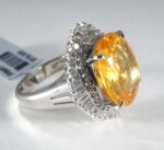 PLAT YELLOW/ORANGE SAPP/DIA RING - Image 2