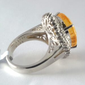 PLAT YELLOW/ORANGE SAPP/DIA RING - Image 5