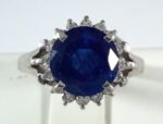 PLAT DIA/SAPPHIRE RING