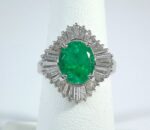 PLAT EMERALD DIA RING
