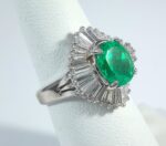 PLAT EMERALD DIA RING - Image 2