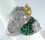 18K W/G DIA/EMERLD RING - Image 2