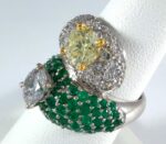 18K W/G DIA/EMERLD RING - Image 4