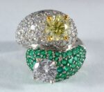 18K W/G DIA/EMERLD RING - Image 5
