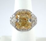 18K & PLAT FANCY YELLOW DIA RING