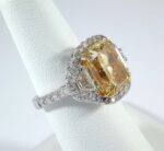 18K & PLAT FANCY YELLOW DIA RING - Image 3