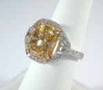18K & PLAT FANCY YELLOW DIA RING - Image 5
