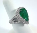 18KW EMERALD DIA RING - Image 3