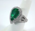 18KW EMERALD DIA RING - Image 5