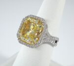 18KW FANCY YELLOW DIA RING - Image 5
