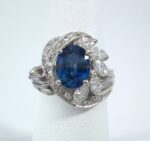 PLAT DIA/SAPPHIRE RING