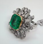 18K W/G DIA/EMRLD RING - Image 2