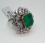 18K W/G DIA/EMRLD RING - Image 2