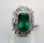 18K W/G DIA/EMERLD RING