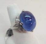 PLAT CABOCHON SAPPHIRE DIA RING - Image 3