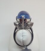 PLAT CABOCHON SAPPHIRE DIA RING - Image 4