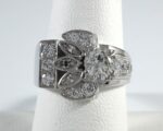 14K WG DIAMOND RETRO RING